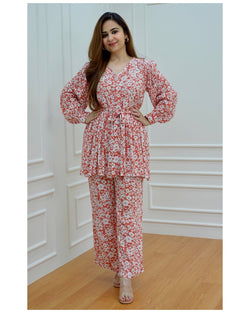Red Floral Co-ord Set